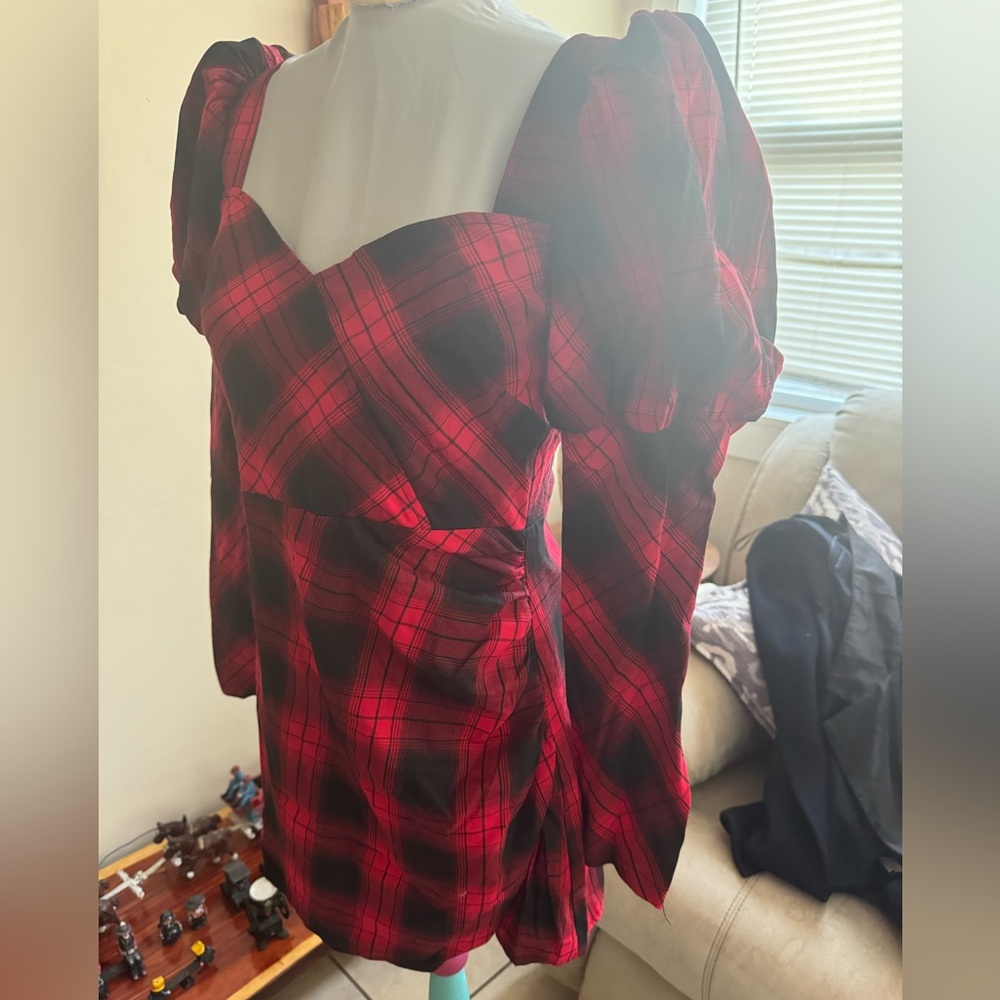 Punk Rave Plaid long Sleeve Dress. Asian Size M.